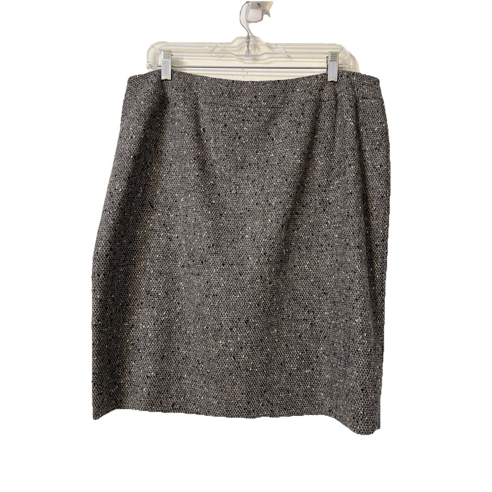Lafayette 148 Skirt Size 16 Wool  Cashmere‎ Pencil  Knee Length VTG Black Brown